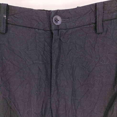 イッセイミヤケ ISSEY MIYAKE 07SS 黒タグ シワ 縮絨加工 リネン ステッチ スラックスパンツ メンズ JPN:4
