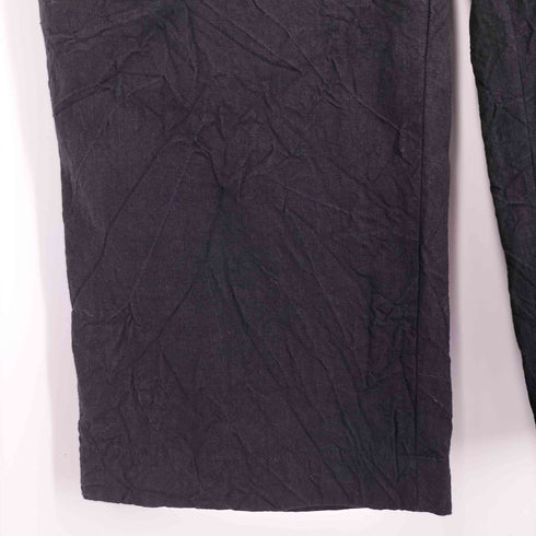 イッセイミヤケ ISSEY MIYAKE 07SS 黒タグ シワ 縮絨加工 リネン ステッチ スラックスパンツ メンズ JPN:4