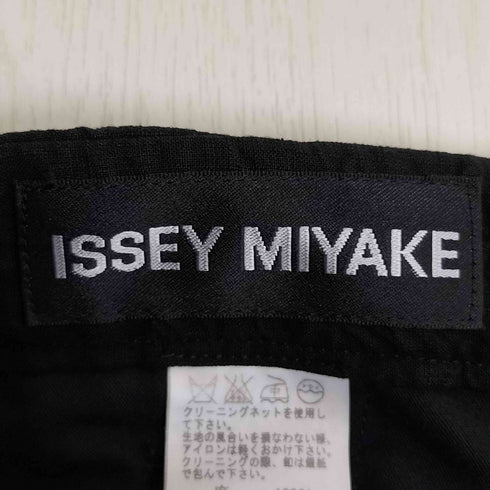 イッセイミヤケ ISSEY MIYAKE 07SS 黒タグ シワ 縮絨加工 リネン ステッチ スラックスパンツ メンズ JPN:4