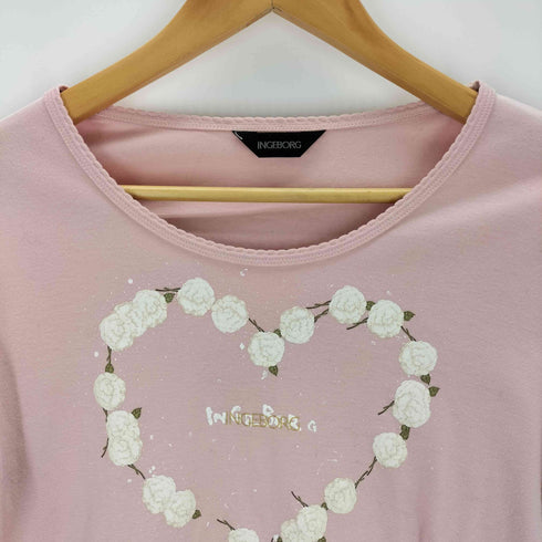 インゲボルグ INGEBORG フラワープリント ボートネック長袖カットソー レディース JPN:S