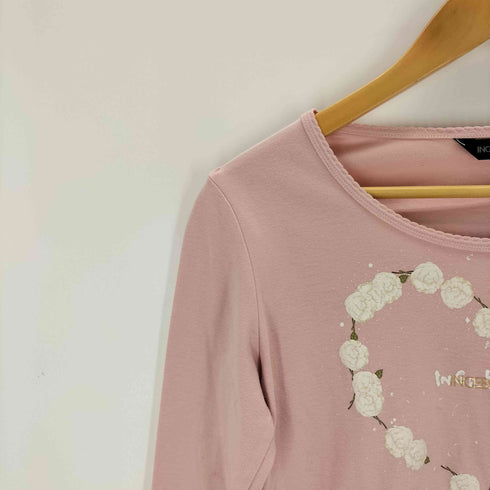 インゲボルグ INGEBORG フラワープリント ボートネック長袖カットソー レディース JPN:S