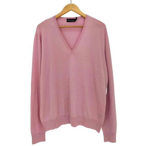 ラルフローレンパープルレーベル RALPH LAUREN PURPLE LABEL カシミヤ100 Vネックニット メンズ XXL