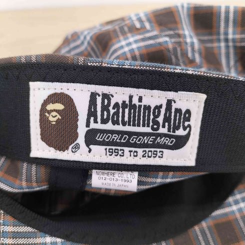 アベイシングエイプ A BATHING APE CHECK APPLIQUE PANEL CAP レディース
