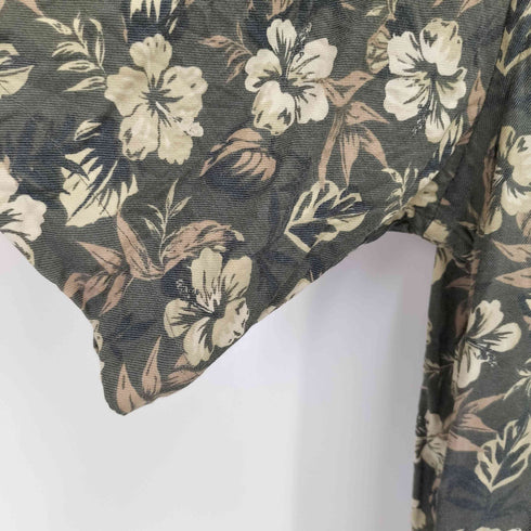 ライルアンドスコット LYLE&SCOTT SILK & BAMBOO シルク バンブー フローラル S/S シャツ メンズ import:M