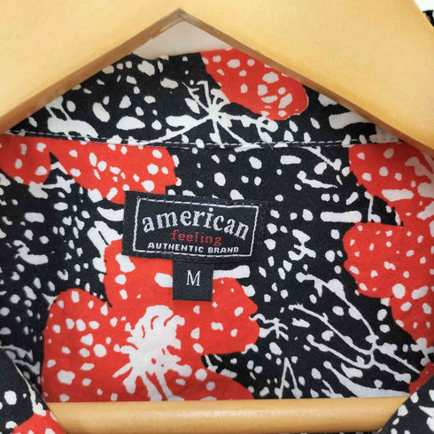 American Feeling ドット フローラル S/S 開襟 アロハシャツ メンズ import:M