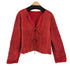 VINTAGE RED SUEDE GENUINE LEATHER FAUX FUR LINED JACKET レディース 18