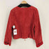 VINTAGE RED SUEDE GENUINE LEATHER FAUX FUR LINED JACKET レディース 18
