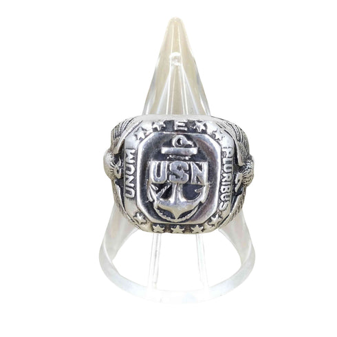 ユーエスネイビー U.S.NAVY カレッジリング 925刻印 メンズ 19号