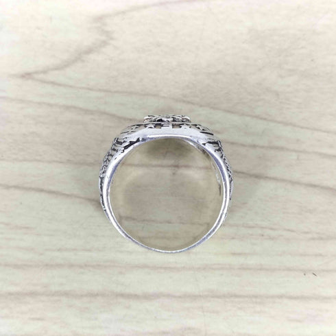 ユーエスネイビー U.S.NAVY カレッジリング 925刻印 メンズ 19号