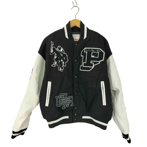 ユーエスポロアッスン U.S.POLO ASSN ワッペン刺繍ロゴ 袖レザー スタジャン メンズ XL