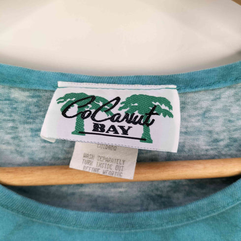 CoConut BAY USA製 タイダイ柄 フラワー プリント 刺繍 Tシャツ メンズ import:XL