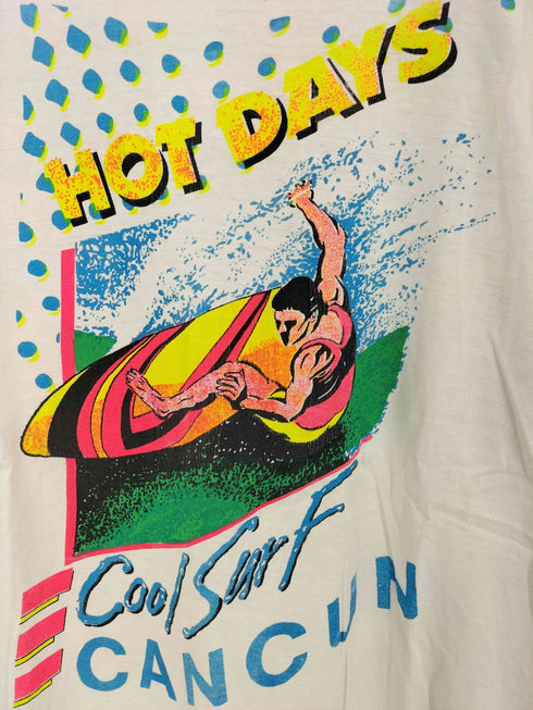 Cool Surf CANCUN サーフ Tシャツ 袖&裾シングル メンズ