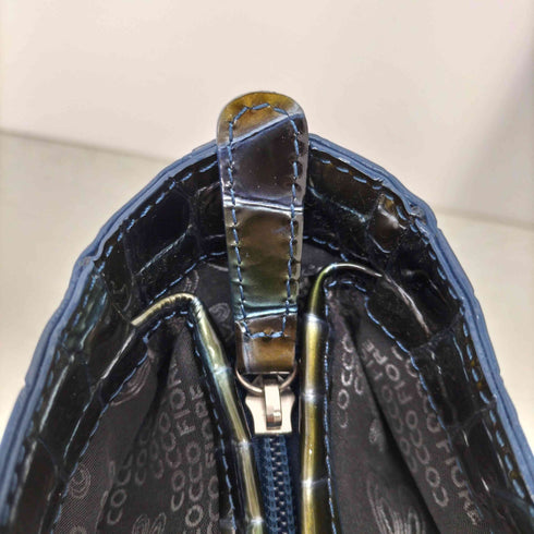 COCCO FIORE クロコ型押し エナメルトートバッグ レディース