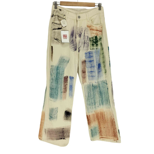 ペイント加工バギーデニムパンツ street メンズ