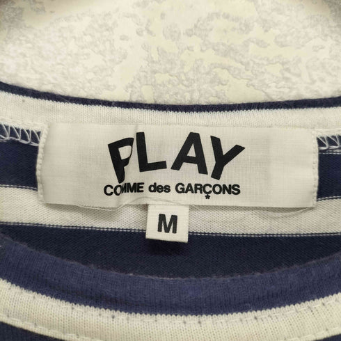 プレイコムデギャルソン PLAY COMME des GARCONS ad2010 ロゴプリントボーダーカットソー レディース m