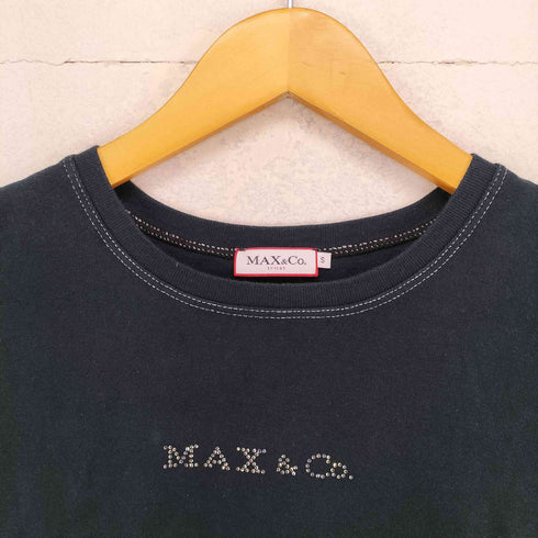 マックスアンドコー MAX & CO. ロゴラインストーン装飾 ミニTシャツ レディース S