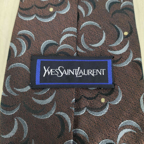 イヴサンローラン Yves Saint Laurent 総柄シルクネクタイ メンズ