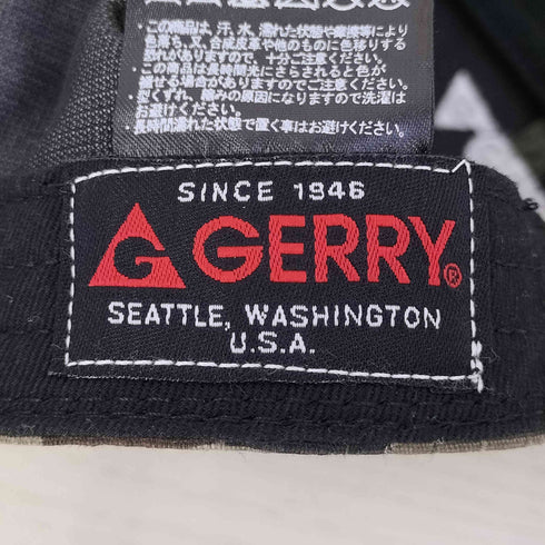 ジェリー GERRY ロゴ刺繍 リップストップ アジャスター コットン 6パネルキャップ メンズ FREE