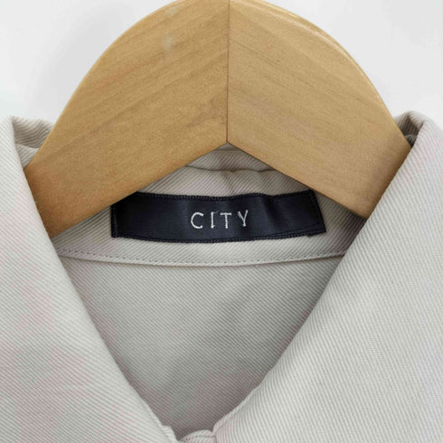 シティー CITY ダブルカフス タックデザイン ポリ シャツ レディース FREE