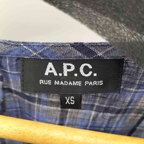 アーペーセー A.P.C. リネン100% チェック S/S ワンピース レディース import:XS