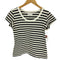 アニエスベー agnes b. PARIS 白黒 ボーダー フレンチスリーブ Uネック Tシャツ レディース T2