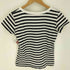 アニエスベー agnes b. PARIS 白黒 ボーダー フレンチスリーブ Uネック Tシャツ レディース T2