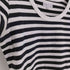 アニエスベー agnes b. PARIS 白黒 ボーダー フレンチスリーブ Uネック Tシャツ レディース T2
