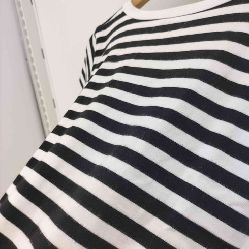 アニエスベー agnes b. PARIS 白黒 ボーダー フレンチスリーブ Uネック Tシャツ レディース T2