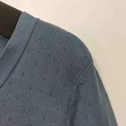 ダナキャランニューヨーク DKNY 90s OLD 織柄 コットン S/S カーディガン レディース import:L