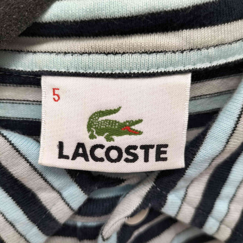 ラコステ LACOSTE ワンポイントロゴ S/S ボーダーポロシャツ メンズ JPN:5