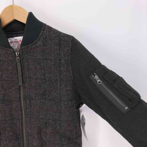 セブンデイズサンデイ SEVENDAYS=SUNDAY HARRIS TWEED チェック ツイード フライト ジャケット ブルゾン MA-1 レディース JPN:M