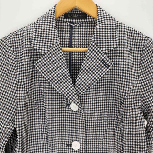 ダーマコレクション DAMA collection ギンガムチェック シアサッカーテーラードジャケット レディース 7AR