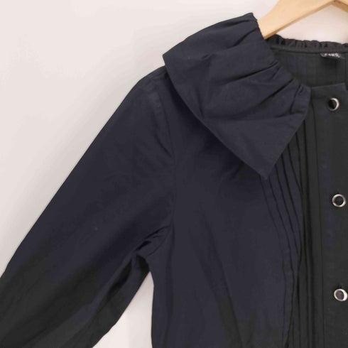 サックスフィフスアベニュー SAKS FIFTH AVENUE タックデザイン フリルカラー シャツ ワンピース レディース 2