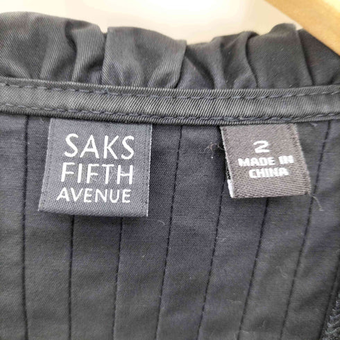 サックスフィフスアベニュー SAKS FIFTH AVENUE タックデザイン フリルカラー シャツ ワンピース レディース 2