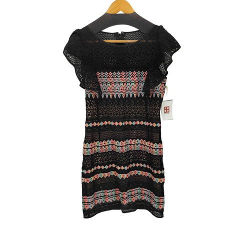 ビーシービージーマックスアズリア BCBG MAXAZRIA クロシェレース切替 総柄 S/S ワンピース レディース SP