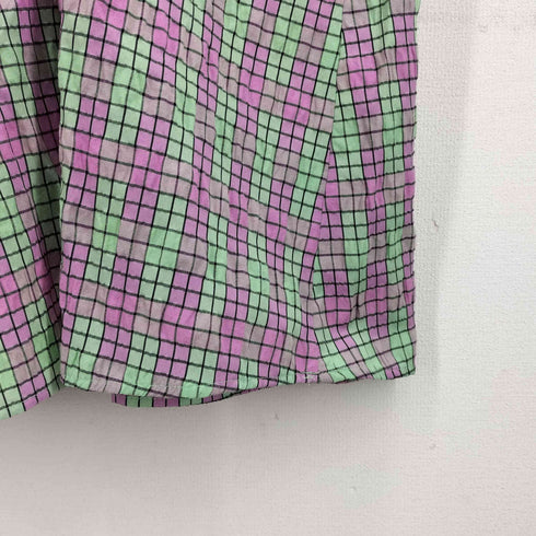 ザラ ZARA ZARA CHECK PRINT DRESS パフスリーブ Vネック ロングワンピース ドレス レディース import:M