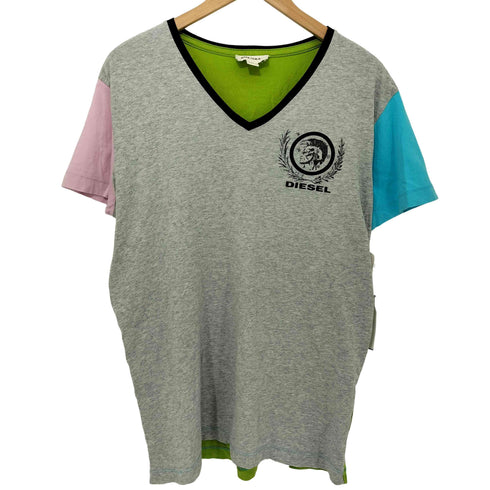 ディーゼル DIESEL 00s Y2K マルチカラー Vネック S/S カットソー メンズ import:L