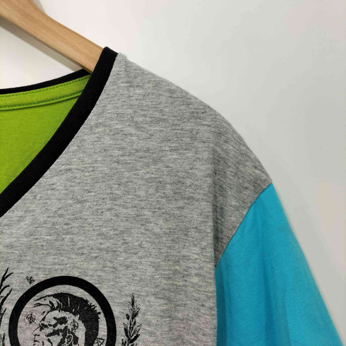 ディーゼル DIESEL 00s Y2K マルチカラー Vネック S/S カットソー メンズ import:L