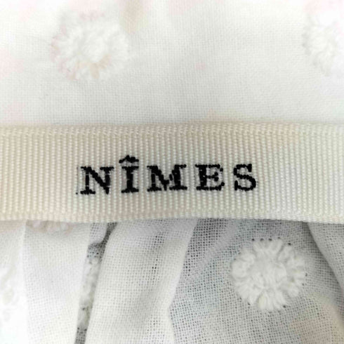 ニーム NIMES 丸襟 ドット ギャザーブラウス レディース