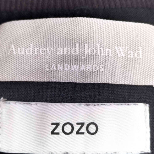 オードリーアンドジョンワッド Audrey and John Wad 異素材切替 サテン×リネン ノースリーブ ワンピース レディース JPN:L