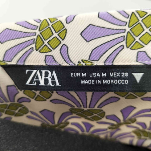 ザラ ZARA S/S 総柄シャツワンピース レディース import:M