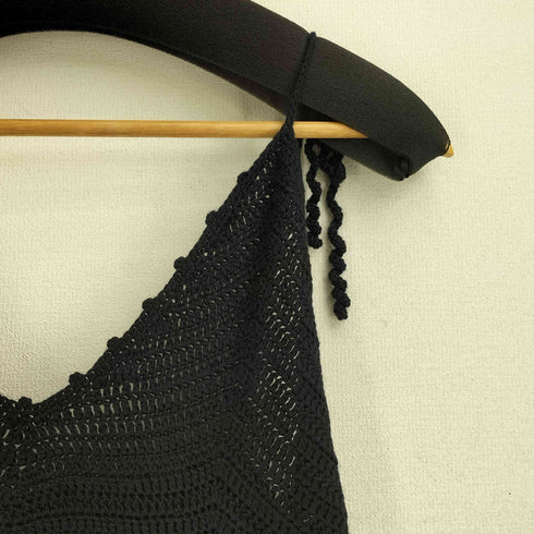 ユニフ UNIF クロシェ キャミワンピース かぎ編み ニットドレス Y2K レディース import:XS