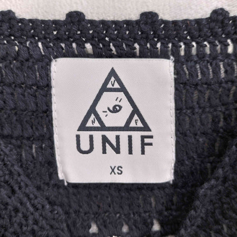 ユニフ UNIF クロシェ キャミワンピース かぎ編み ニットドレス Y2K レディース import:XS