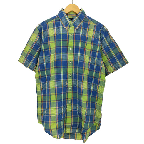 ラルフローレン RALPH LAUREN 90s CLASSIC FIT チェック 半袖 ボタンダウンシャツ メンズ import:S