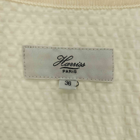 ハリス HARRISS サッカー ストライプ ベルト付き Vネック シャツ ブラウス レディース FR:36