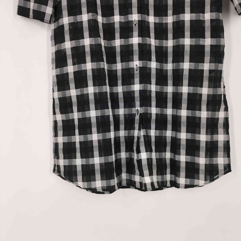 Fluid. シア―チェックロングシャツ レディース