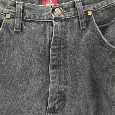 ラングラー Wrangler ジップフライ RELAXED ブラックデニムパンツ メンズ 34 36