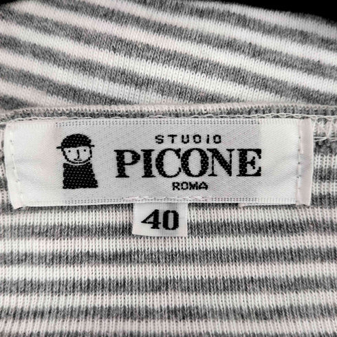 スタジオピッコーネ STUDIO PICONE 装飾 ボーダーボートネックカットソー レディース 40