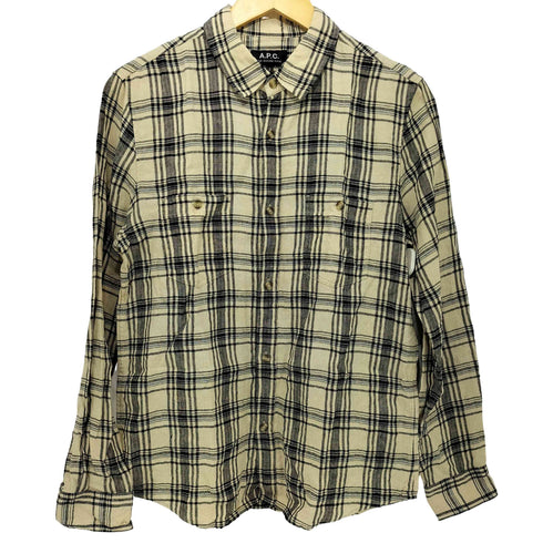 アーペーセー A.P.C. チェック柄 総リネン ロングスリーブシャツ メンズ import:S