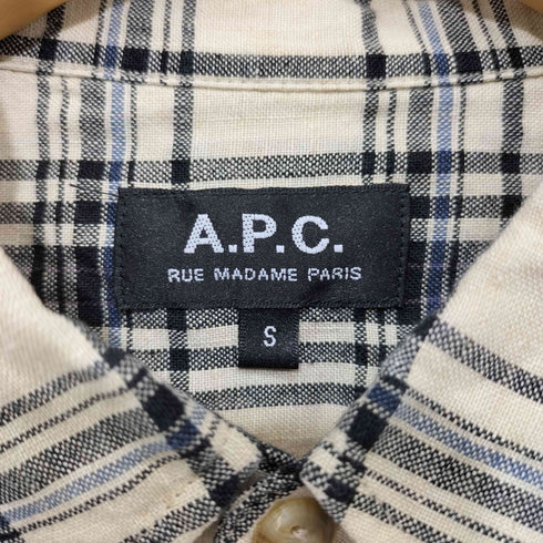 アーペーセー A.P.C. チェック柄 総リネン ロングスリーブシャツ メンズ import:S